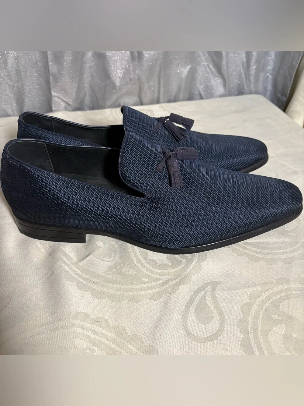 Stacy Adams Navy Tassel Loafers